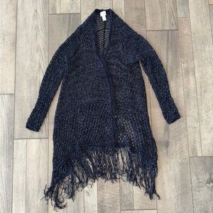Chico's Crochet Navy Blue Cardigan